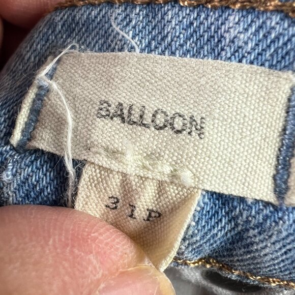 Madewell Jean Women 33x22* Balloon Baggy High Rise Crop Light Blue Denim Tag 31P - Picture 8 of 16